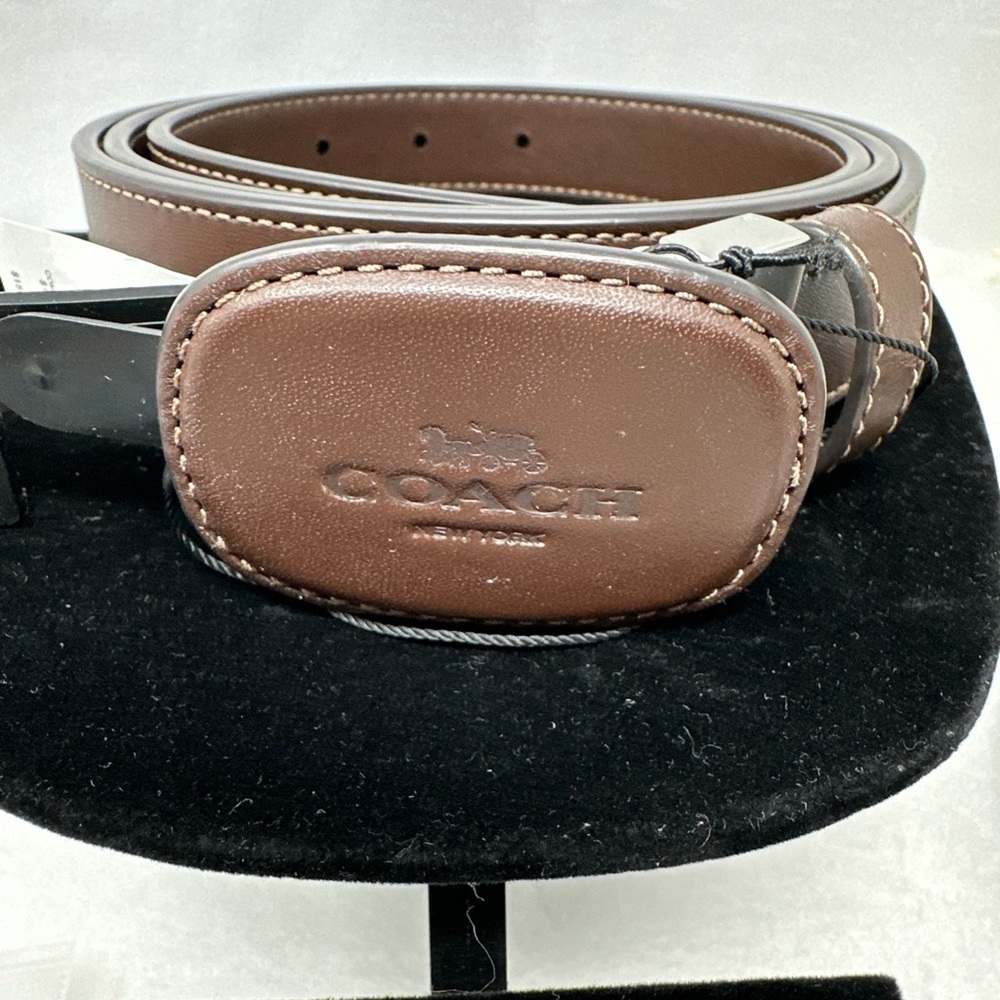 Coach Chocolate Brown Leather Belt - Picture 1 of 4